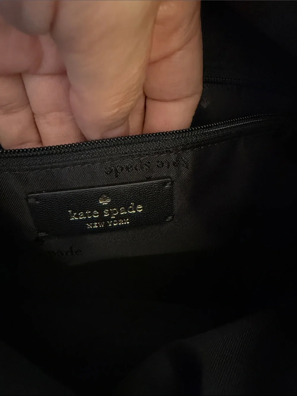 kate spade black nylon shoulder hobo bag